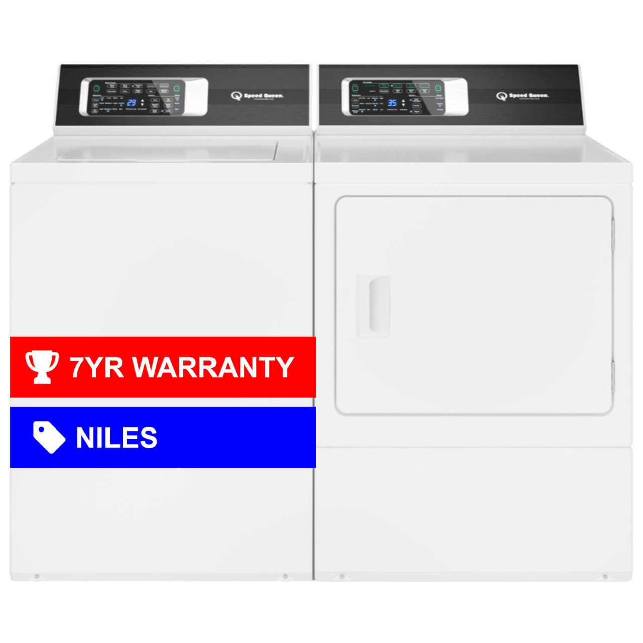 Speed Queen® TR7 3.2 Cu. Ft. Top Load Washer & 7.0 Cu. Ft. Electric Dryer  with 7 Year Warranty TR7003WN / DR7004WE