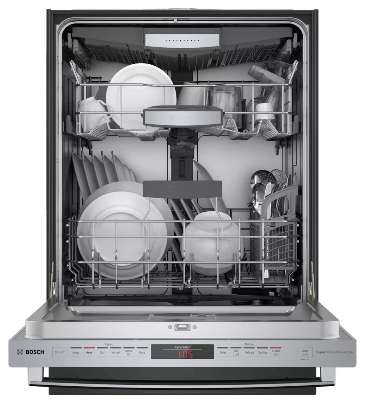 Bosch® 800 Series 24 Built-In Stainless Steel Top Control Bar Handle  Dishwasher SHXM78Z55N