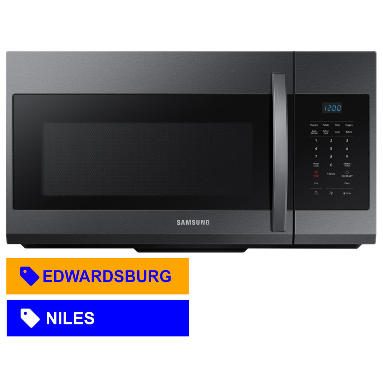 Samsung 1.7 Cu. Ft. 1000 Watt Fingerprint Resistant Stainless Steel Over  The Range Microwave ME17R7021ES