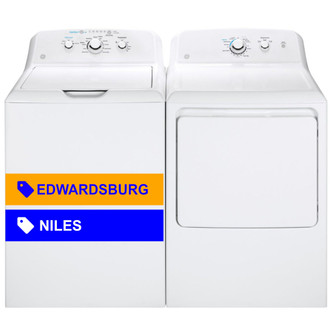 GE® 4.2 Cu. Ft. White Top Load Washer & 7.2 Cu. Ft. Gas Dryer Laundry Pair GTW335ASNWW / GTD33GASKWW