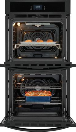 Frigidaire® Scratch & Dent 27" Black Convection Double Electric Wall Oven FCWD2727AB