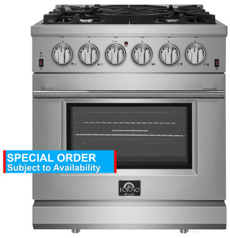 Forno 30" Freestanding Stainless Steel Gas Range with 4.32 Cu. Ft. Convection Oven FFSGS6239-30