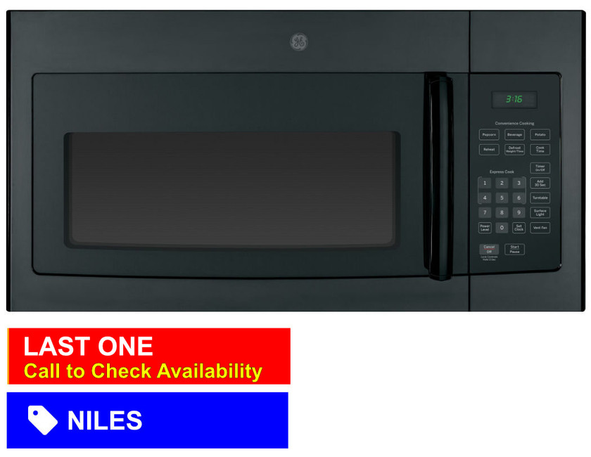 GE® 1.6 Cu. Ft. 1000 Watt Black Over The Range Microwave JVM3160DFBB