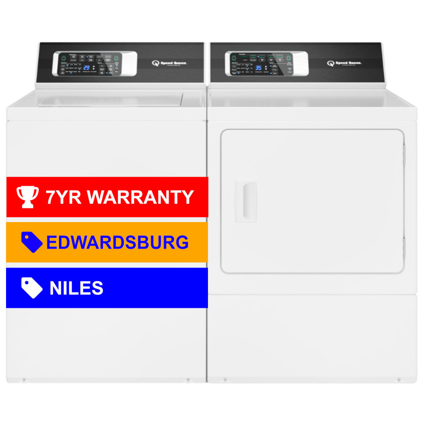 Speed Queen® TR7 3.2 Cu. Ft. Top Load Washer & 7.0 Cu. Ft. Electric Dryer with 7 Year Warranty TR7003WN / DR7004WE