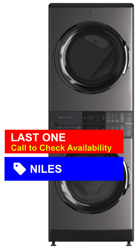 Electrolux 600 Series 4.5 Cu. Ft. Washer, 8.0 Cu. Ft. Electric Dryer Titanium Stack Laundry Tower ELTE7600AT