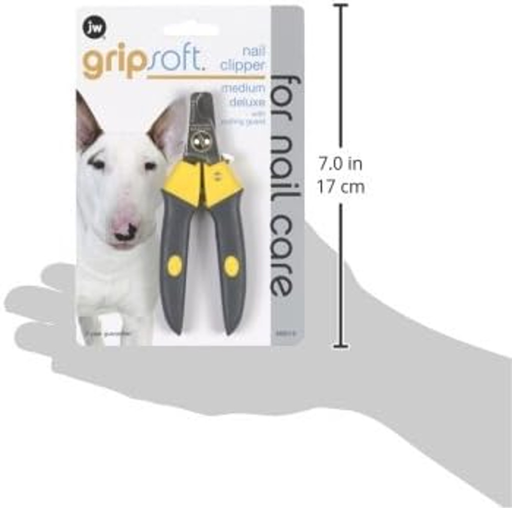 PetMate JW Gripsoft Deluxe Nail Clip with Cutting Guard Non Slip Clipper Medium