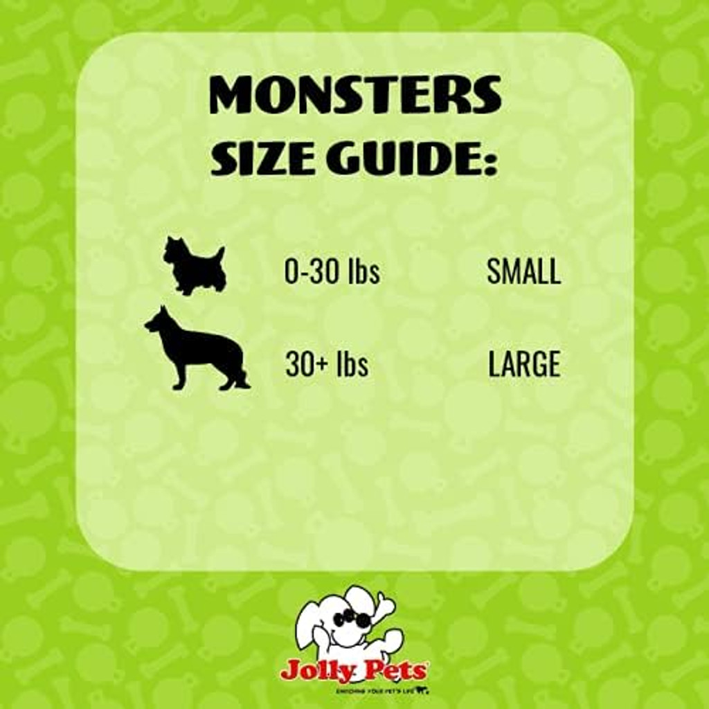 Jolly Pets Monster Ball 2.5 inch Blue  Treat Hiding Rubber Toy for Small Dogs