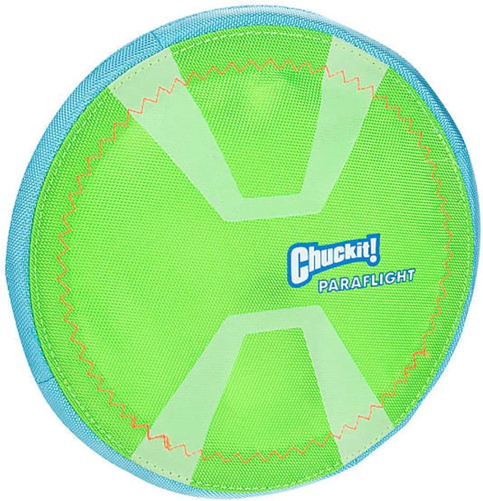 Chuckit PARAFLIGHT Dog Fetch Toy Large Frisbee Glow in the Dark 3D Rechargeable