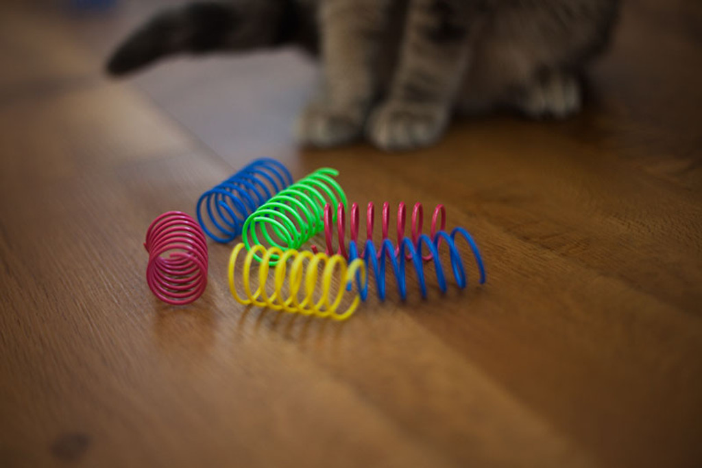 Ethical Pet Spot Colorful Springs Wide 10 count  Short Spiral Cat Toys