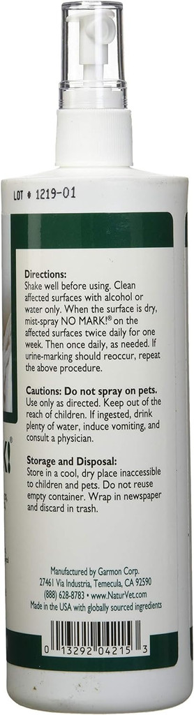 NaturVet Pet Organics NO MARK! Urine Odor Eliminating Spray for Cats 16 oz