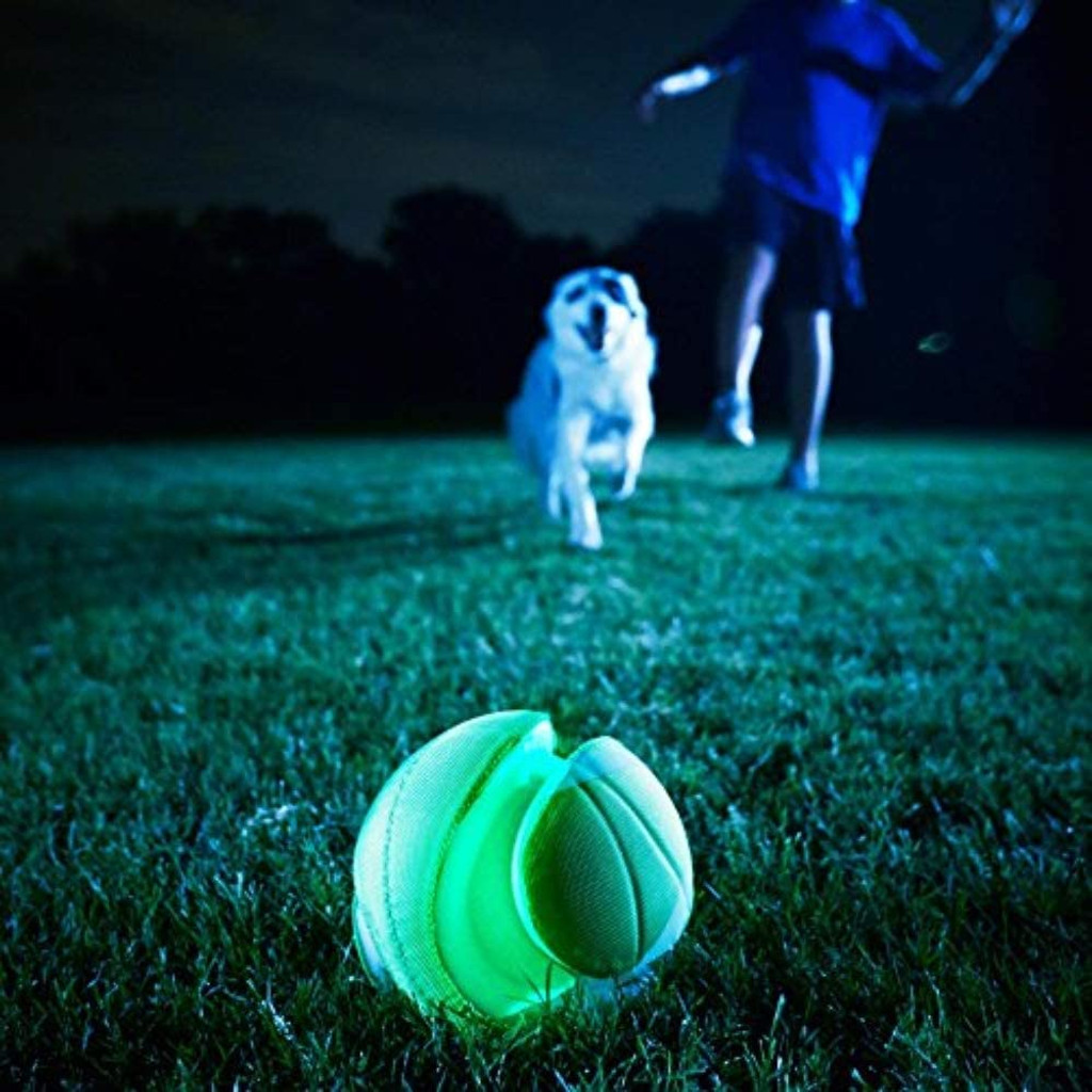 Chuckit KICK FETCH Max Glow in the Dark Kick Ball Dog Toys Small Rechargeable 3D