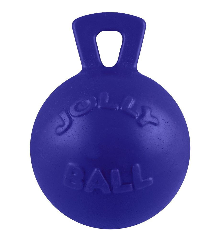 Jolly Pets Tug-N-Toss 10 inch Blue Rubber Ball with Handle Chew