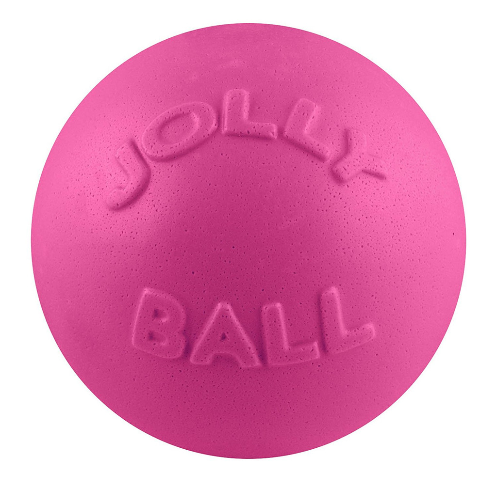 Jolly Pet Bounce-N-Play Ball Pink 6 inch  Bubblegum Scented Rubber Dog Toy