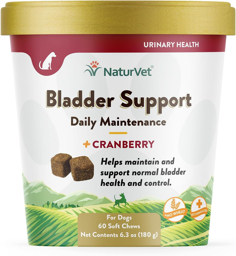 NaturVet Bladder Support Cranberry Dog Soft Chew Urinary Tract Supplement 60 ct