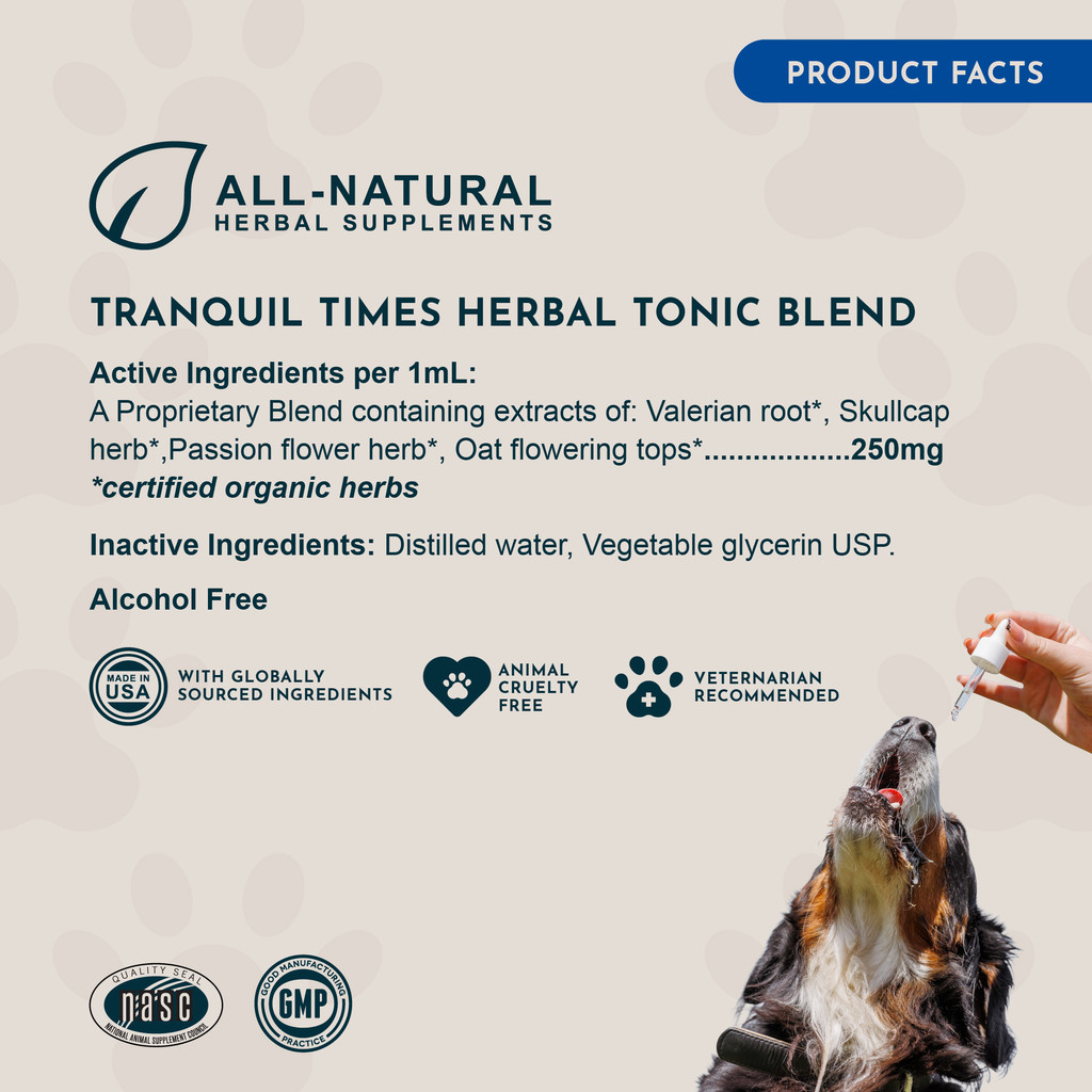Animal Essentials Tranquility Blend 1 oz Calming Formula for Dogs and Cats