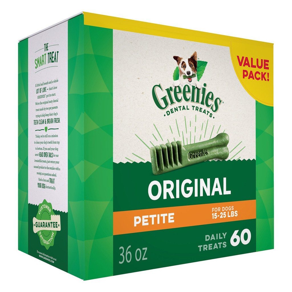 Greenies Original Petite Size 60 count 36 oz  Dental Chew Treats for Dogs