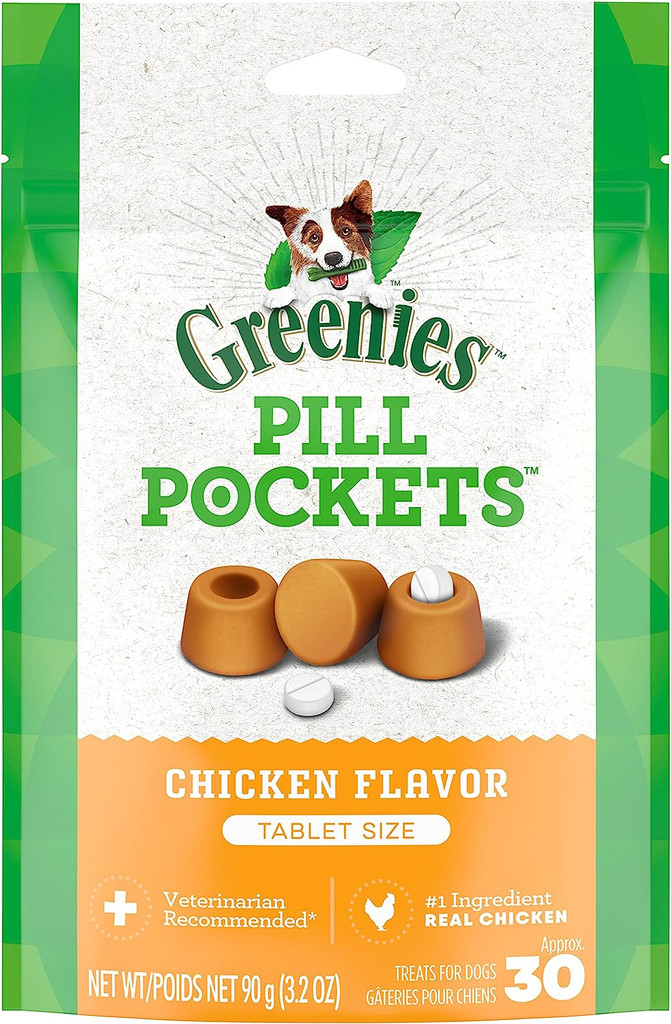 Greenies Pill Pockets Chicken Tablet Size 30 count  Dog Medicine Treats