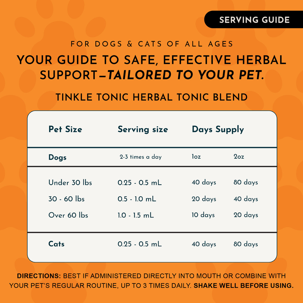 Animal Essentials Tinkle Tonic 2 oz Urinary Tract Formula for Dogs and Cats