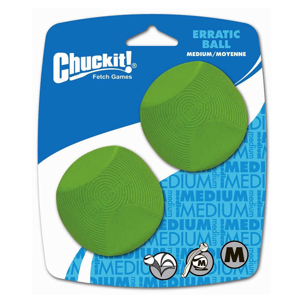 Chuckit! Dog Fetch Toy ERRATIC BALL Unpredictable Bounce Fits Launcher MEDIUM