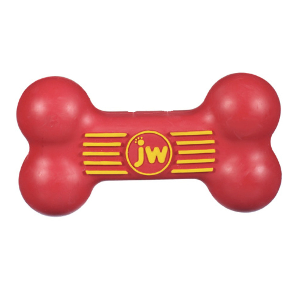 JW PET ISqueak Squeaker Dog Puppy Fetch Chew Toy LARGE BONE 8 inch