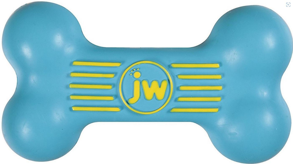 JW PET ISqueak Squeaker Dog Puppy Fetch Chew Toy LARGE BONE 8 inch
