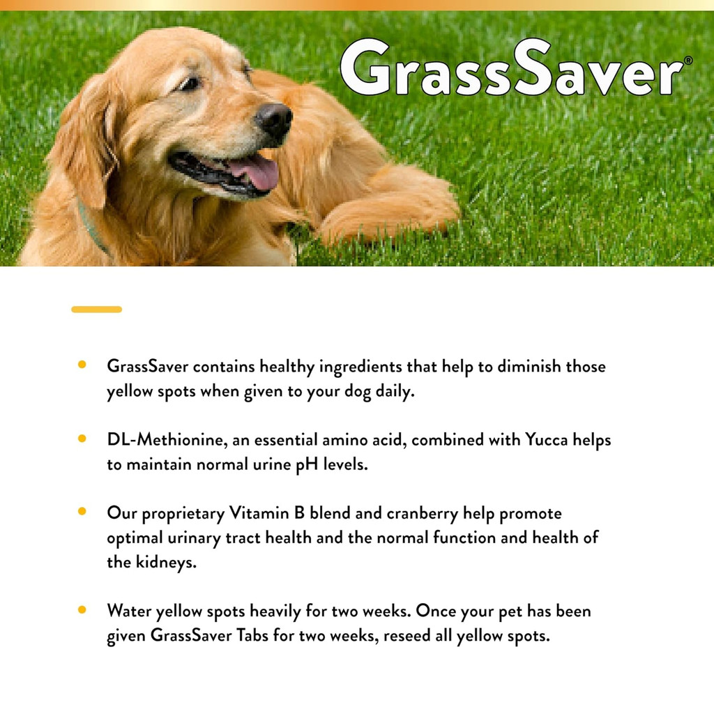 NaturVet GrassSaver For Dogs Get Rid of Yellow Lawn Spots 250 Chewable Tablets
