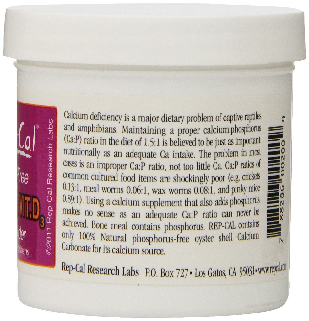 Rep Cal Calcium with Vitamin D3 Ultrafine Powder for Reptiles Amphibians 3.3 oz