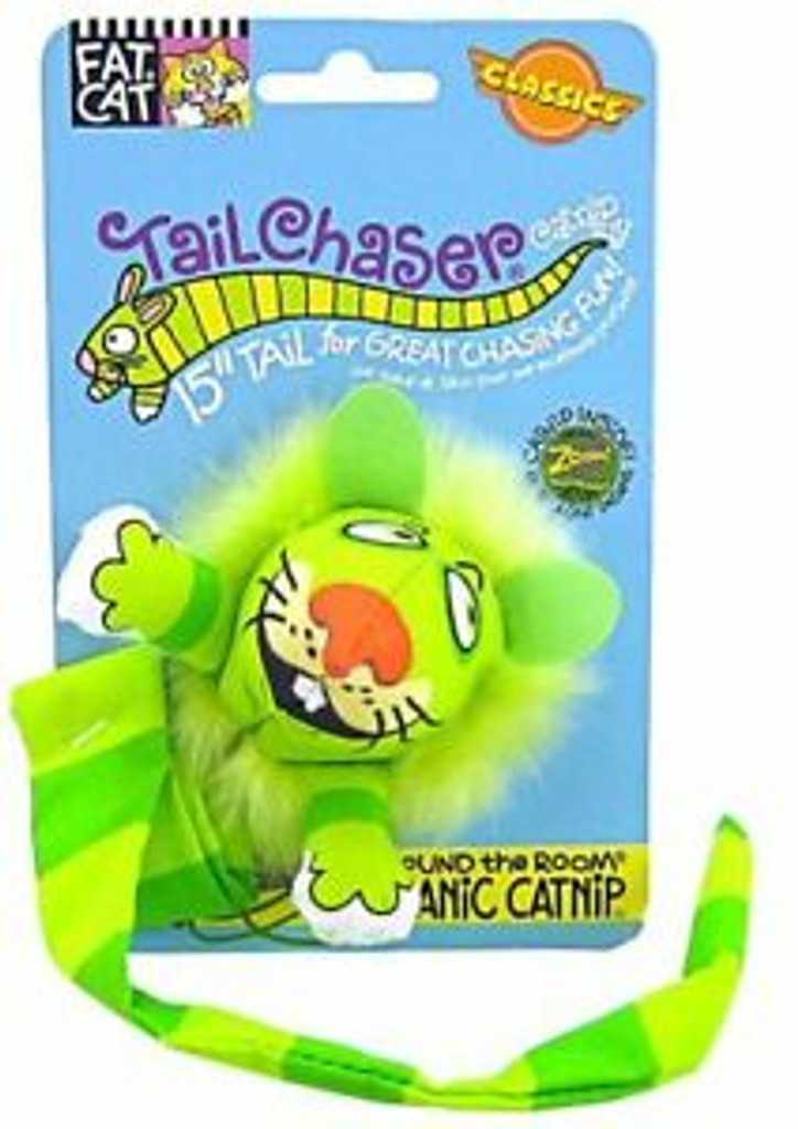 Fat Cat Kitty Hoots Tail Chaser 15 inch  Colorful Catnip Toy