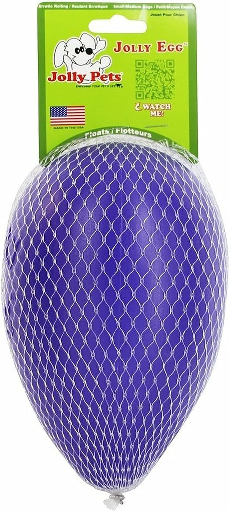 Jolly Pets Egg 8 inch Purple  Hard Plastic Chew Toy for Small Dogs