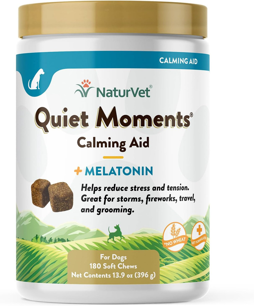 NaturVet Quiet Moments Soft Chews Reduce Stress Travel Motion Sickness 180 count