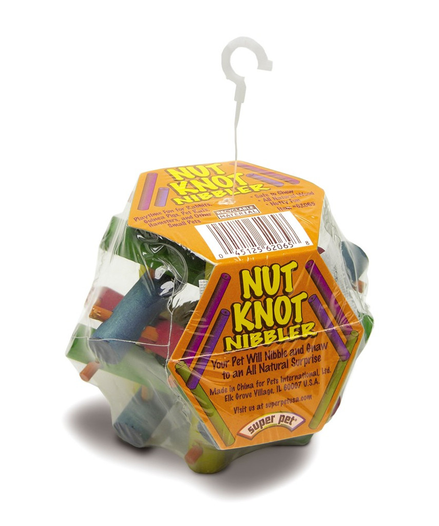 Kaytee Nut Knot Nibbler Wooden Chew Toy for Guinea Pigs, Dwarf Rabbits Medium
