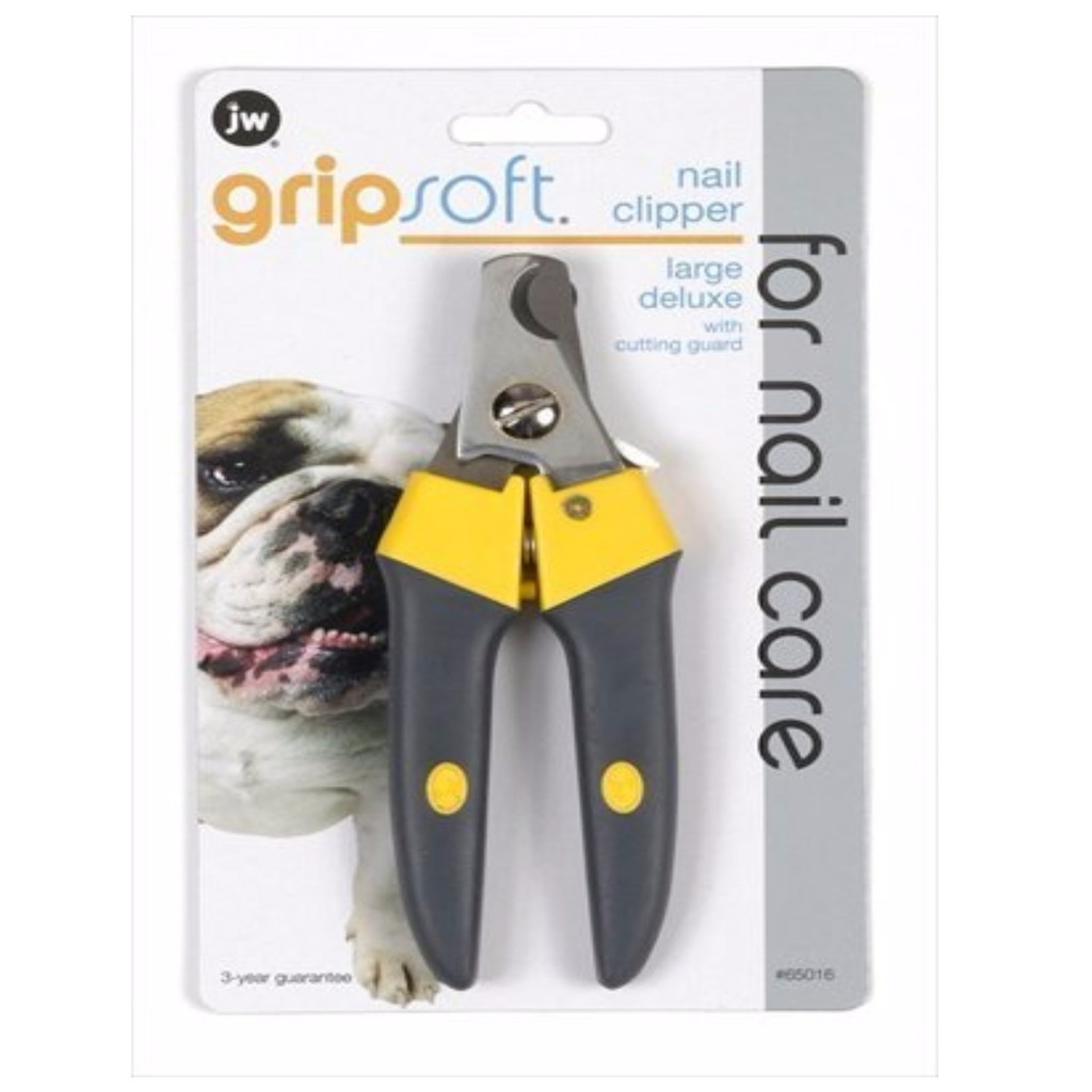 PetMate JW Pet GripSoft Deluxe Nail Clip with Cutting Guard for Dogs Large