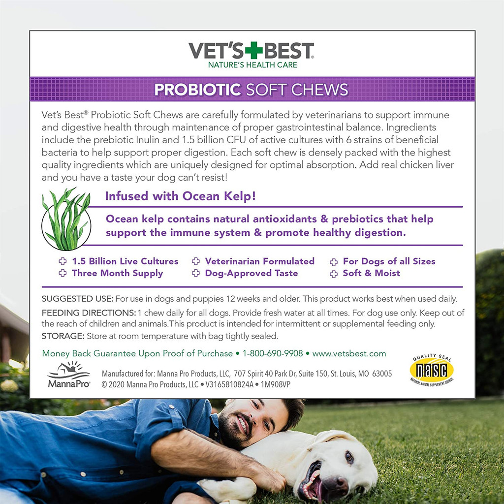 Vet's Best Probiotic Soft Chew Supplements for Dogs 4.2 oz