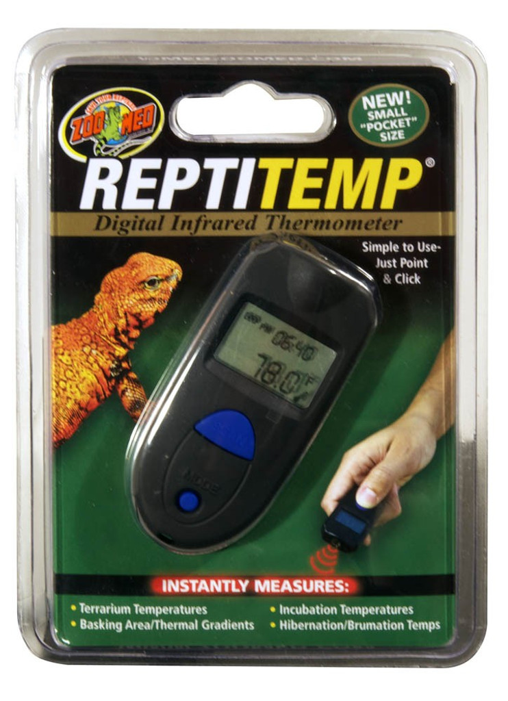 Zoo Med Labs ReptiTemp Digital Infrared Terrarium Thermometer for Reptiles