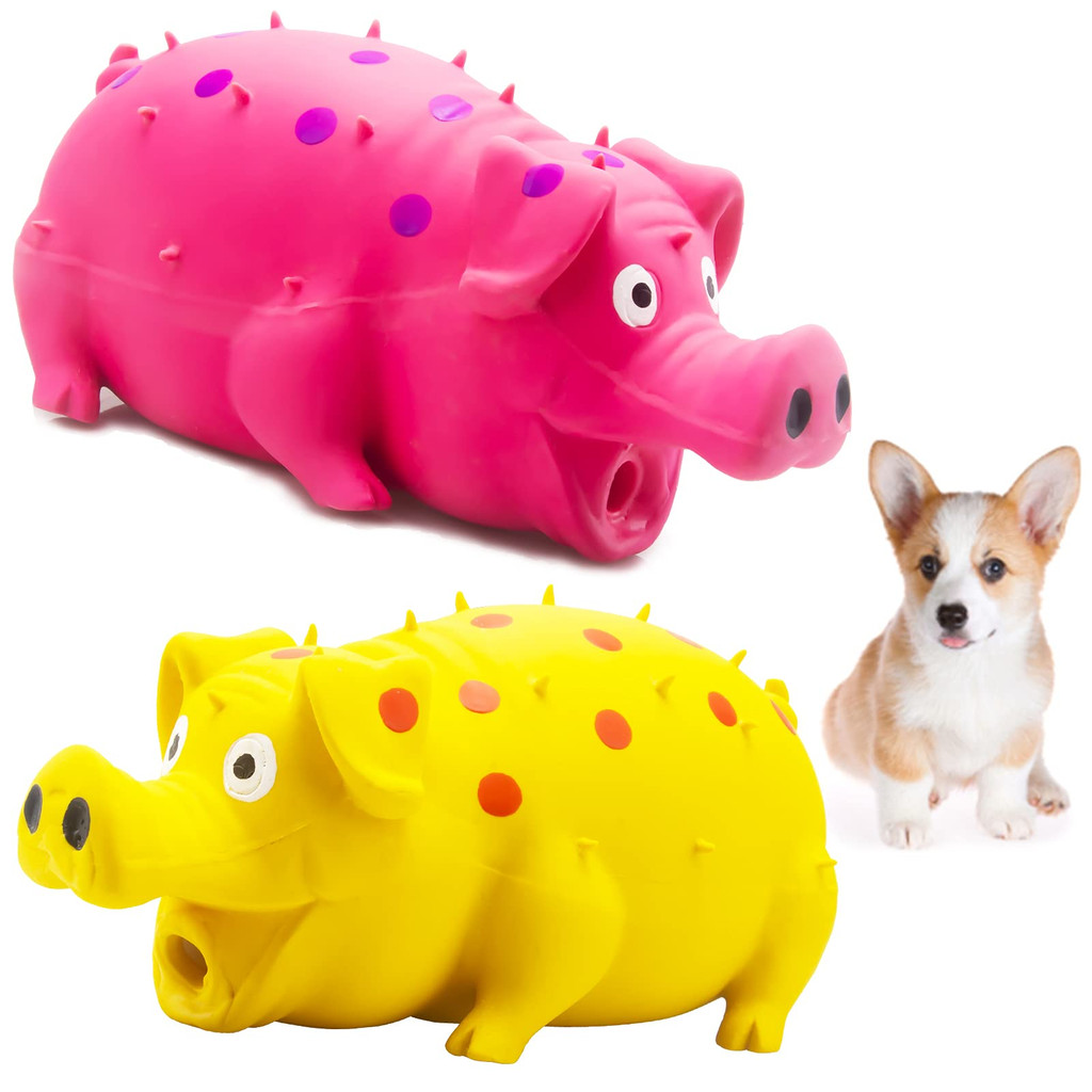 Multipet Globlet Pig Latex Mini Plush Grunt Squeak Interactive Toy for Dogs