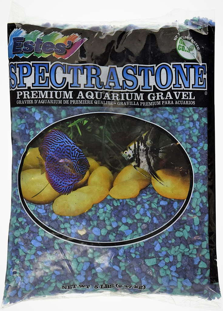 Estes Spectrastone Blue Jean Color Plant Based Coating Aquarium Gravel 5 pounds