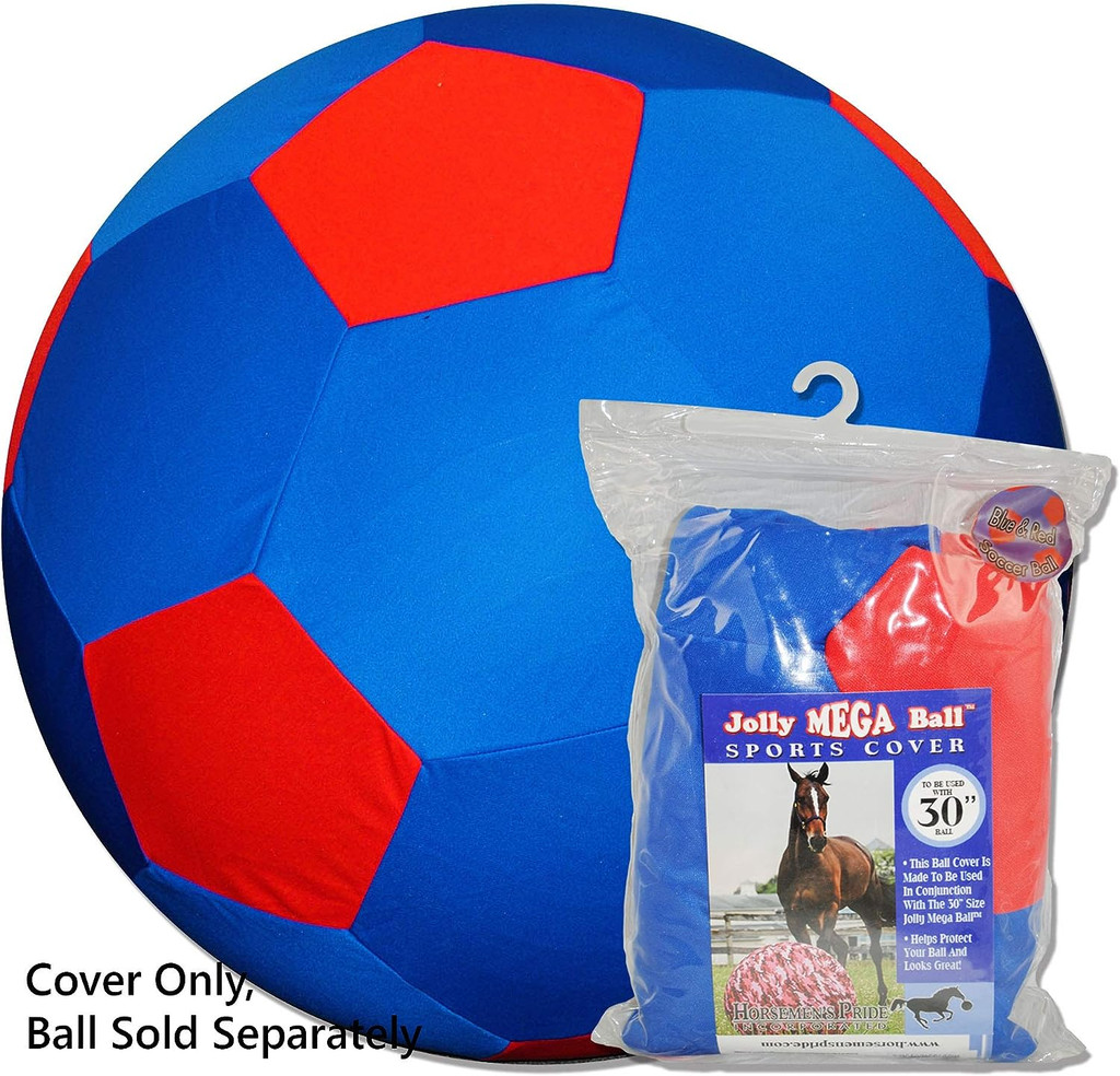 Horsemen's Pride Mega Equine Soccer Ball Blue COVER Durable Washable Toy 30 inch