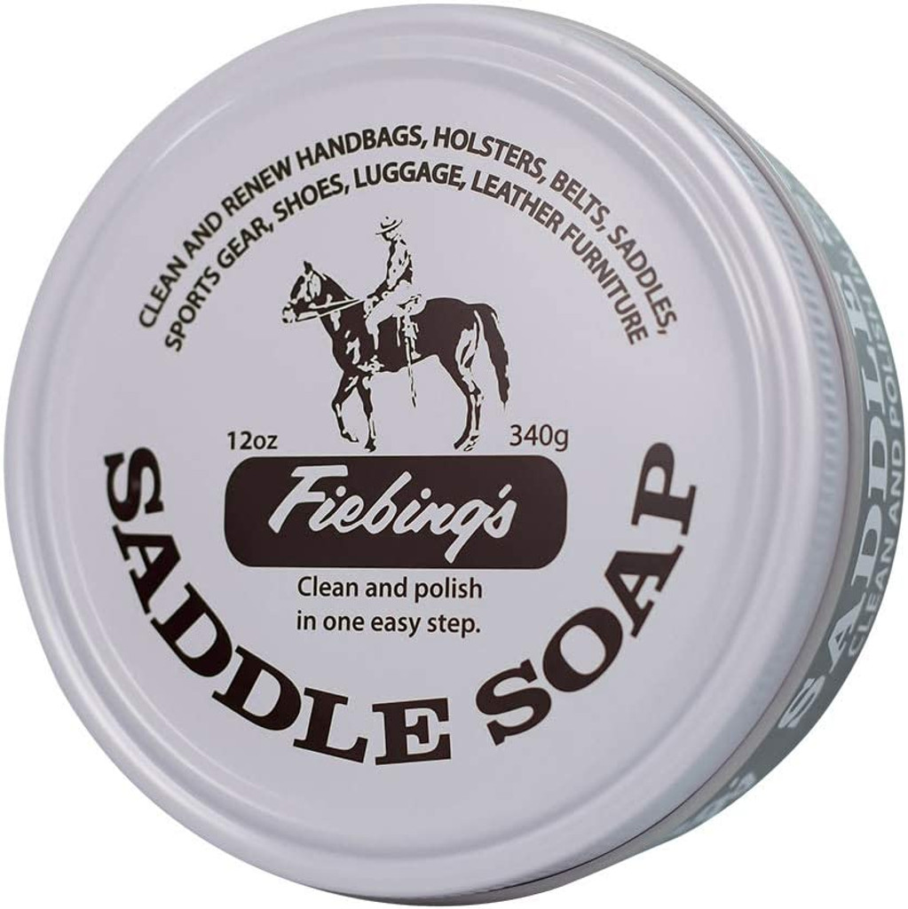 Fiebing's Saddle Soap White 12 oz  Polish and Clean Leather  Revives Color