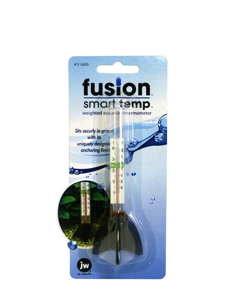 JW Pet Fusion Smart Temp  Standing Weighted Fins Style  Aquarium Thermometer