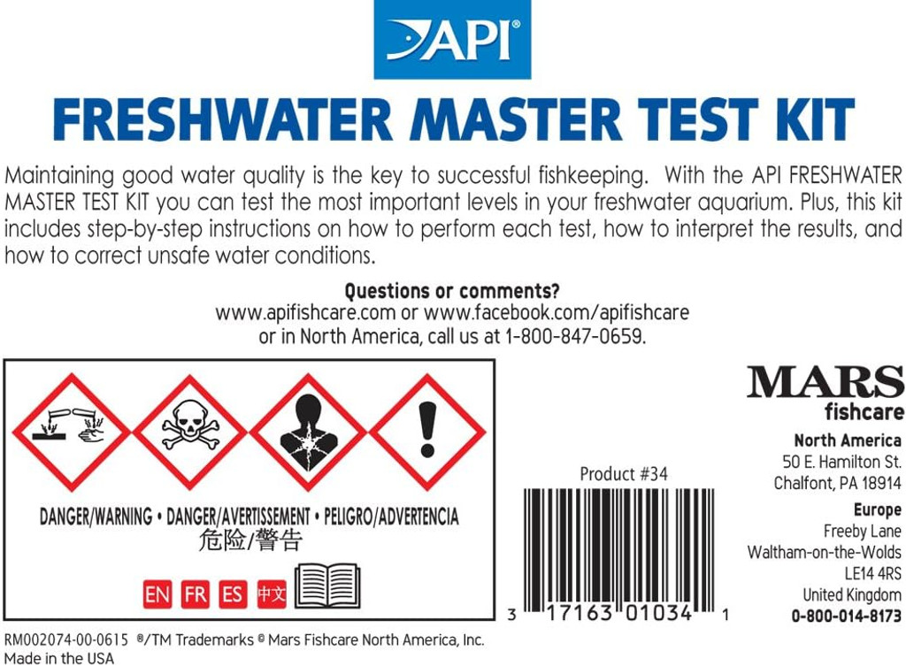 API Freshwater Master Test Kit 800+ count  Promotes Healthy Fish Aquarium