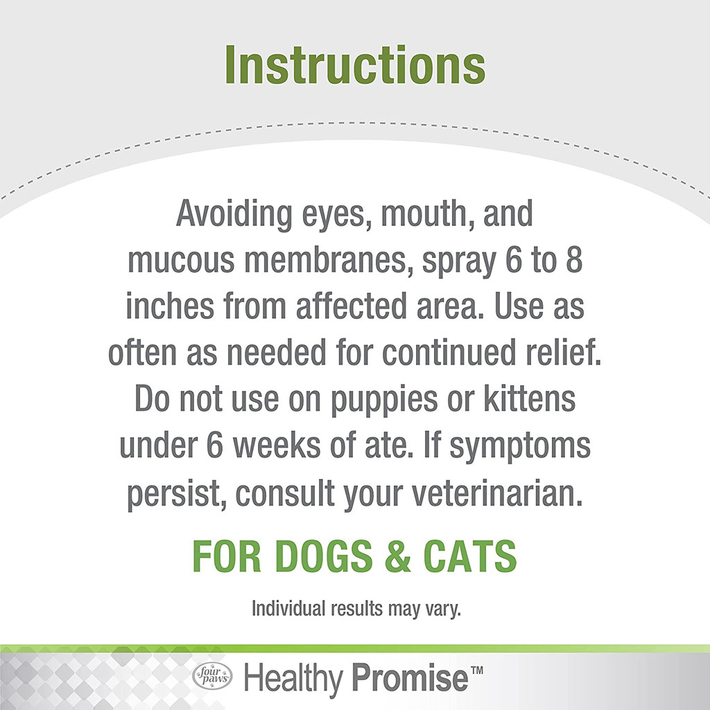 Four Paws Pet Aid 8 oz  Medicated Anti-Itch Spray  Remedy for Dogs and Cats