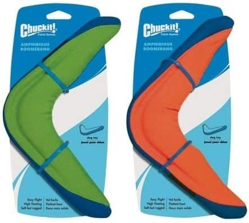 Chuckit Amphibious Boomerang Durable Dog Toy for Medium Dogs - Assorted Colors