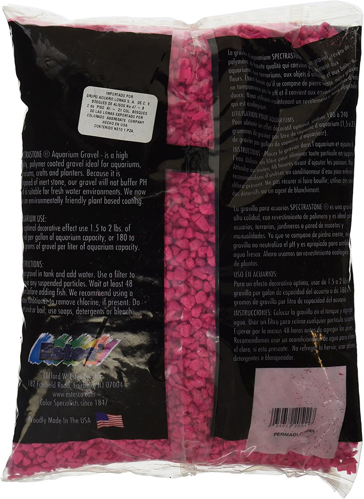 Spectrastone Permaglo Pink Aquarium Gravel for Freshwater Aquariums, 5-Pound Bag