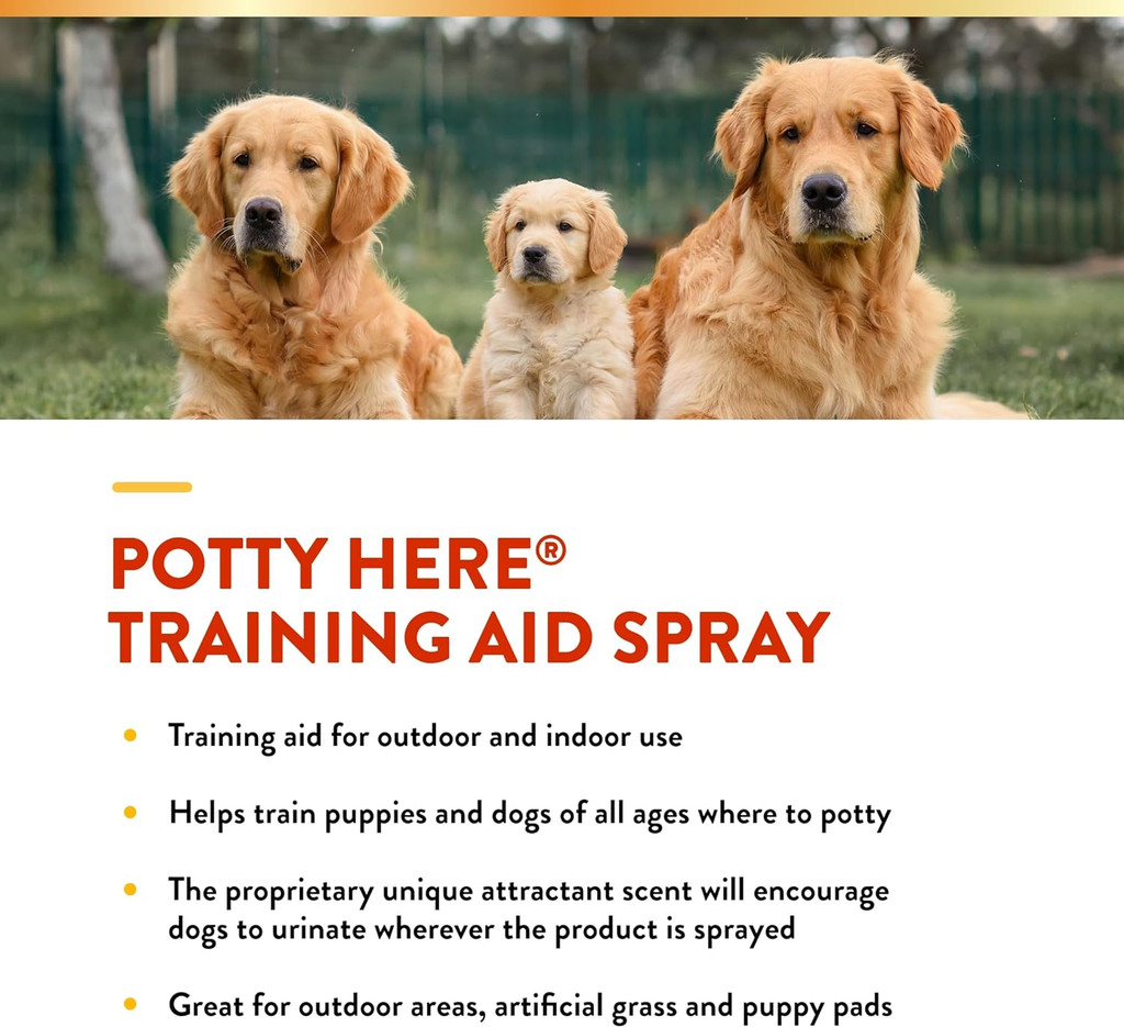 NaturVet POTTY HERE Training Aid Dog and Puppy Outdoor/Indoor Spray 32 oz