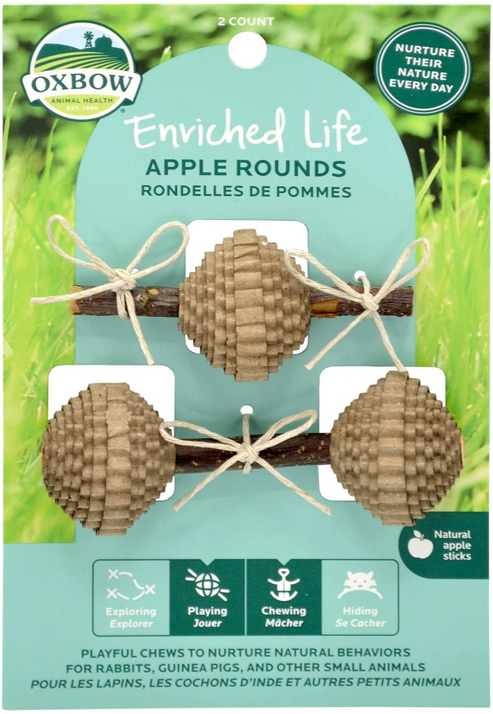 Oxbow Enriched Life Apple Rounds With Natural Apple Sticks Playful Chews 2-Count