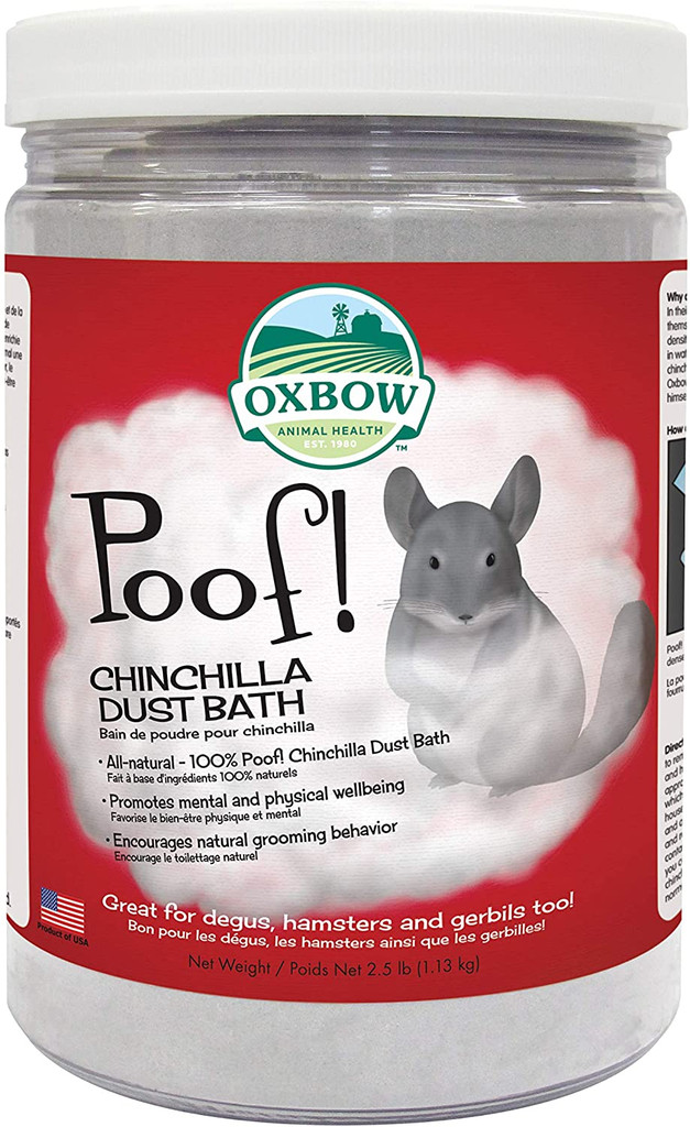 Oxbow All-Natural-100% Poof! Chinchilla Blue Cloud Pumic Dust Bath 2.5-Pounds