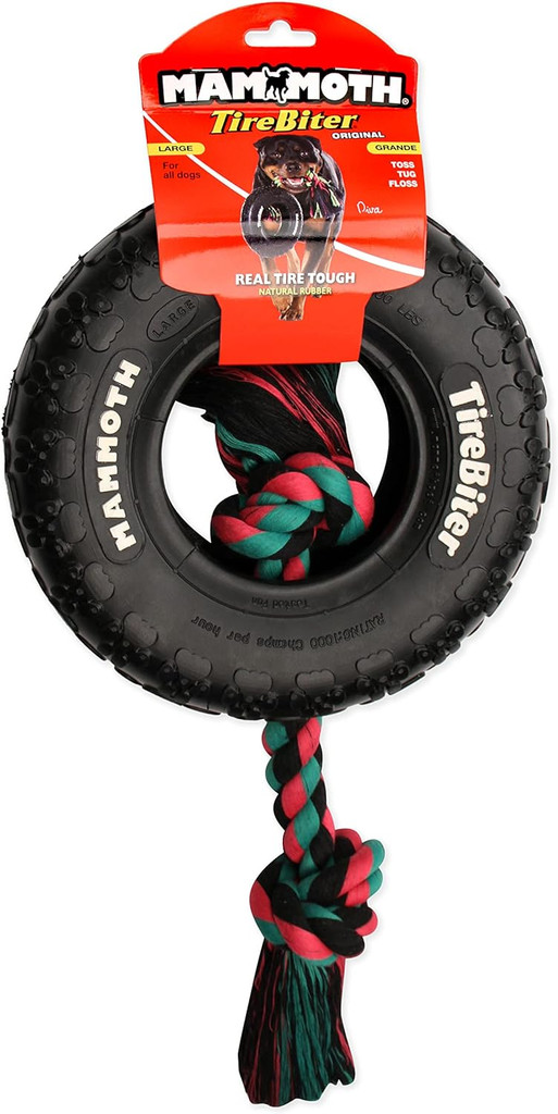 Mammoth TireBiter2 Tug & Toss For Strong Chewers Large Dogs Up To 90-Pounds