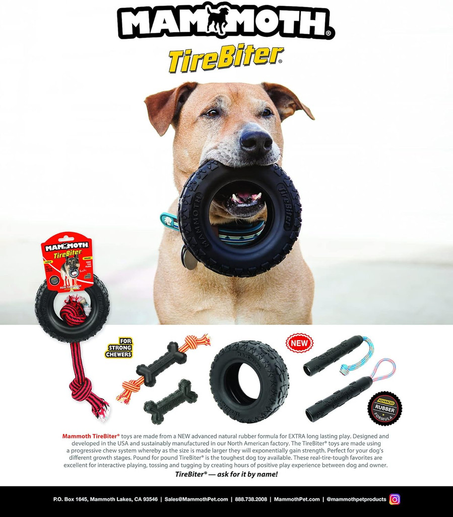 Mammoth TireBiter2 Tug & Toss For Strong Chewers Large Dogs Up To 90-Pounds