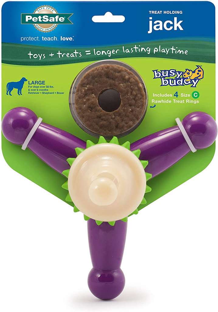 PetSafe Busy Buddy Treat Holding Jack Interactive Chew Toy Large For Dogs