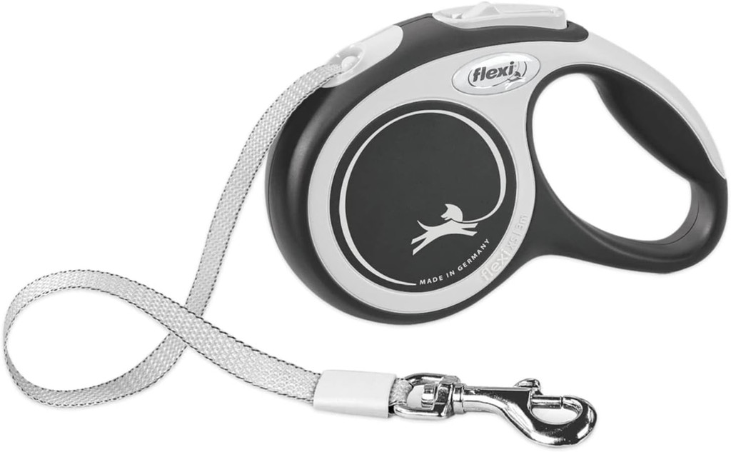 Flexi Comfort Retractable Tape Leash for Dogs Up to 55 Pounds Medium Grey 16Feet